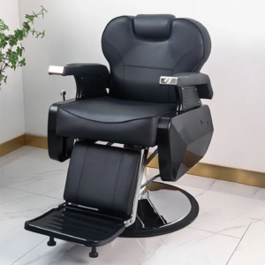 Professional Barber Chair - Sleek Black Modern Design