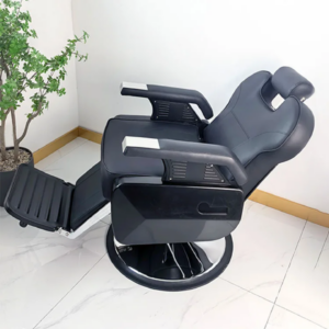 Professional Barber Chair - Sleek Black Modern Design